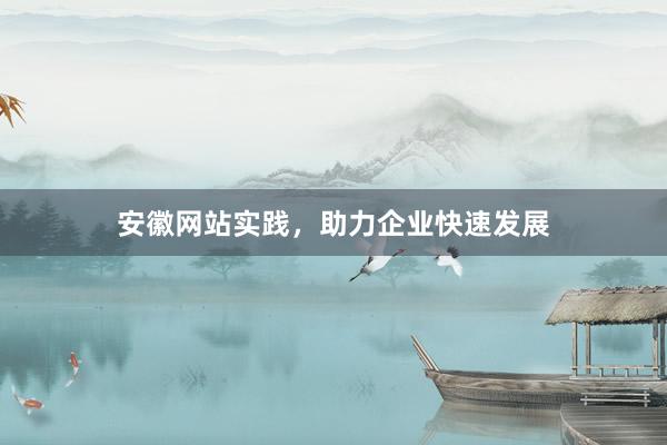 安徽网站实践，助力企业快速发展