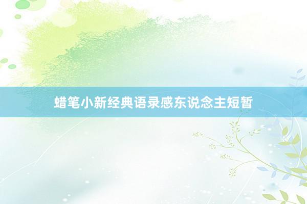 蜡笔小新经典语录感东说念主短暂